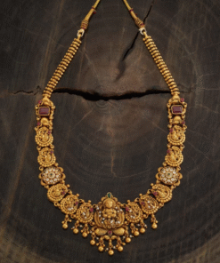 Flower and Lakshmi Design Temple Necklace