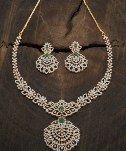 Flower Design Party Wear Zircon Necklace