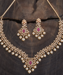 Rectangle Design Zircon Necklace