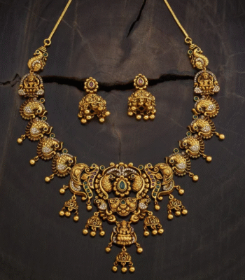 Fashion Jewellery Flower Motif Antique Necklace